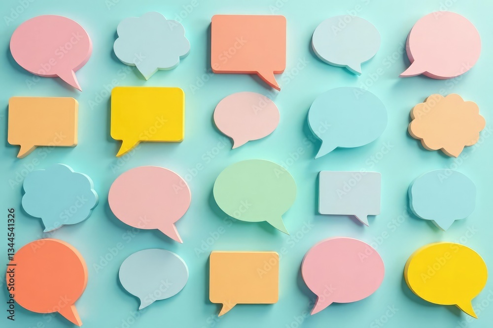 Repeating speech bubble pattern, pastel colors, graphic, soft, textile Repeating speech bubble pattern, pastel colors, graphic, soft, textile