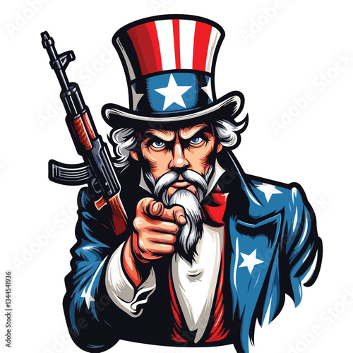 uncle sam vector image one white background