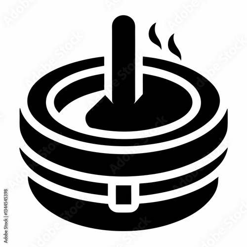 Ashtray black vector on white background.