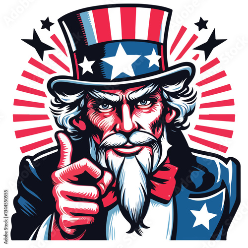 uncle sam vector image one white background