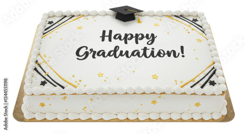 Happy Graduation Decorated, Sheet Cake Baked Bakery Dessert with Icing,  Isolated Transparent PNG