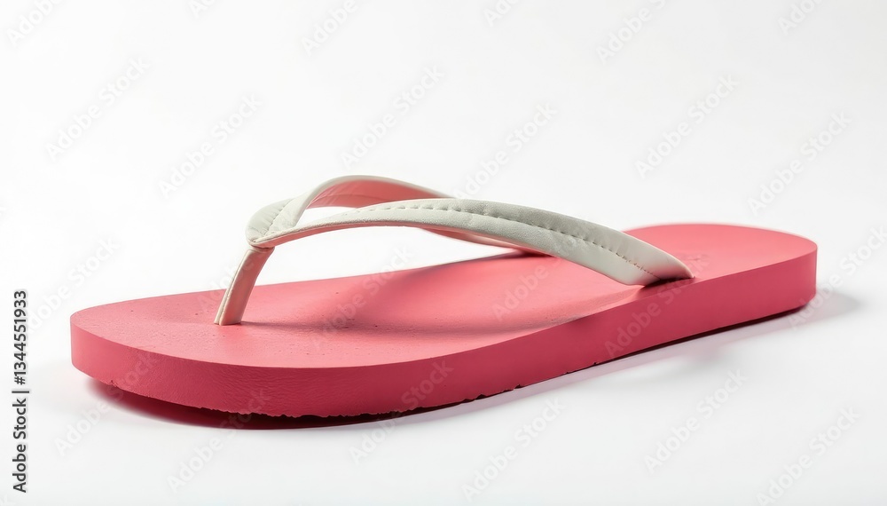 A solitary flip-flop against pure white backdrop Detail of sole texture shown , close-up, fashion, product A solitary flip-flop against pure white backdrop Detail of sole texture shown , close-up, fashion, product