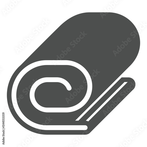 Sweet puff roll solid icon, sweets pastry concept. Vector graphics. Roll biscuit bread, bakery sign on white background, glyph style icon for mobile or web design.