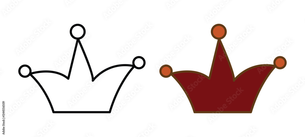 Simple Black and Red Jester Crown Design Simple Black and Red Jester Crown Design