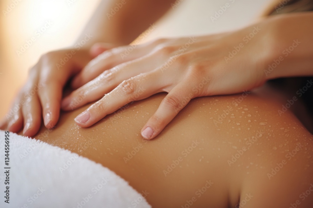 custom made wallpaper toronto digitalBeautiful woman receiving a back massage at a spa salon, close-up photo of a young female getting a body treatment