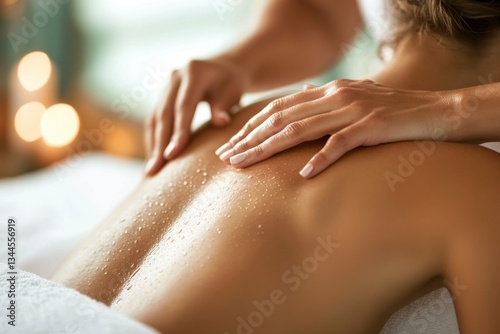 Wallpaper Mural Beautiful woman receiving a back massage at a spa salon, close-up photo of a young female getting a body treatment Torontodigital.ca