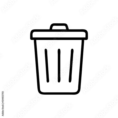 Delete icon featuring a simple trash bin on a minimalistic background
