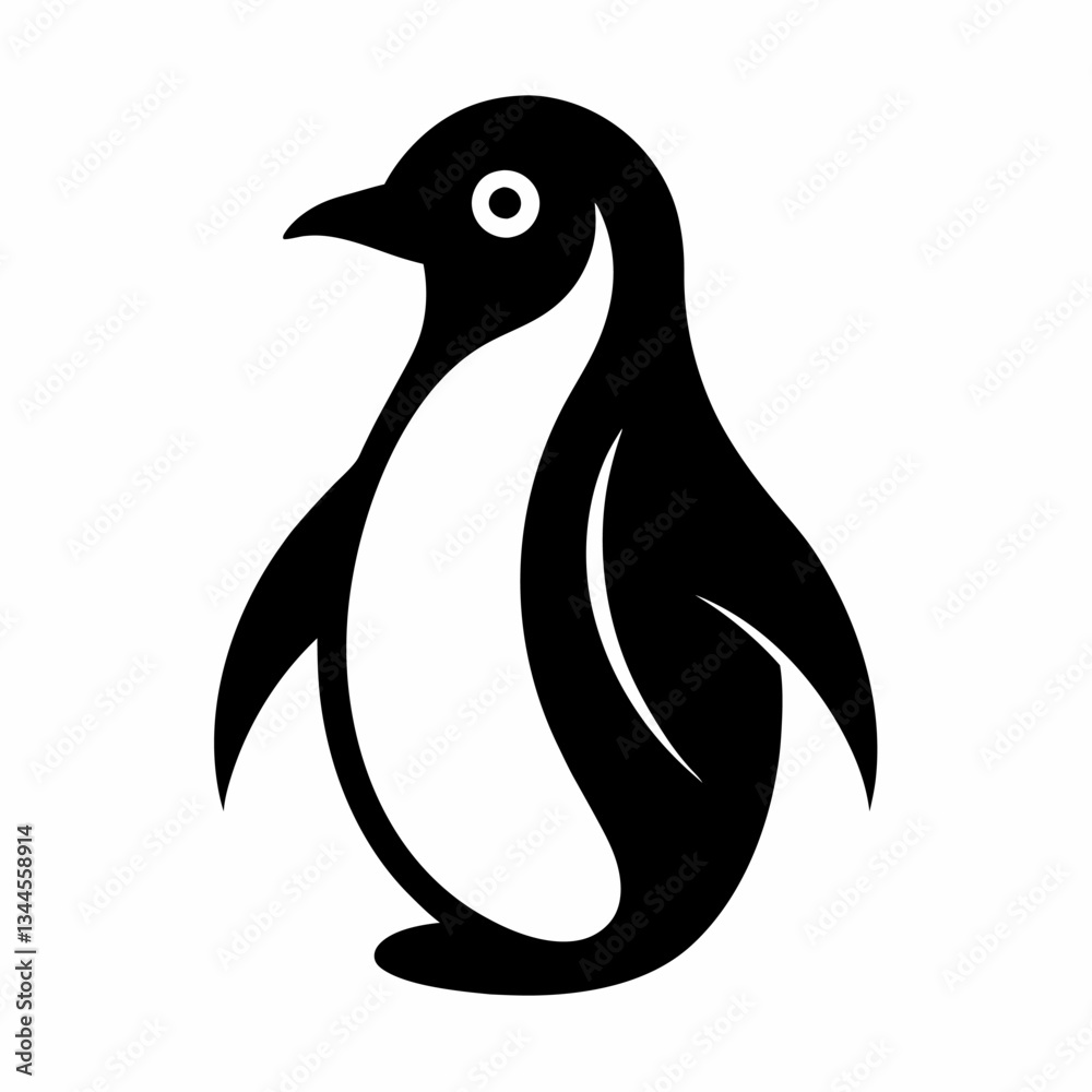 Fototapeta premium Penguin logo vector on white background.