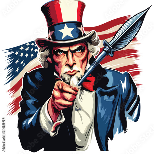 uncle sam vector image one white background