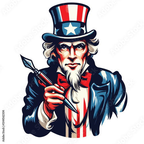 uncle sam vector image one white background