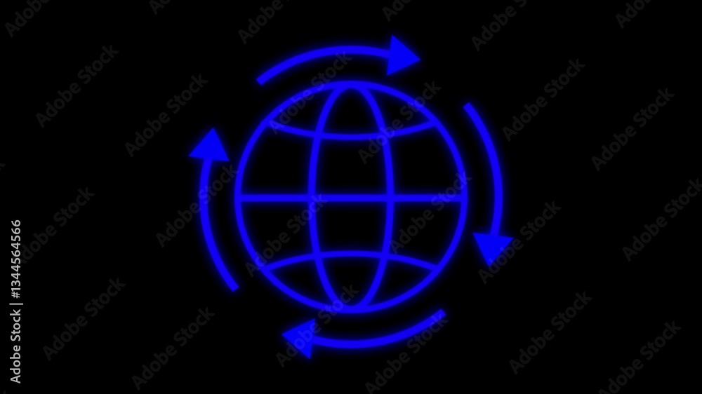 Abstract globe vector icon animation video .