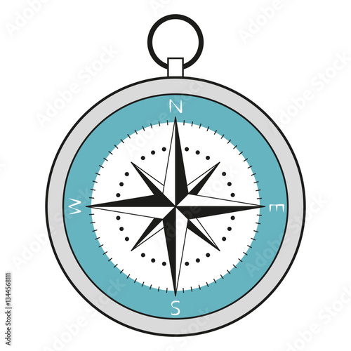 Free Download Compass Icon Close up vector illustration. Vintage Wind Rose Symbol. Compass icon isolated on white background. Compass pictogram symbol for website design, mobile application, ui. - GFXLoad