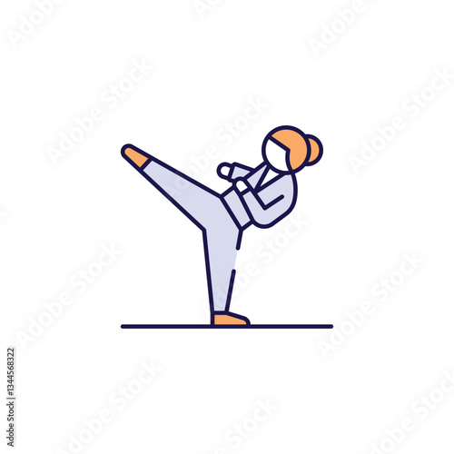 Taekwondo icon design with white background stock illustration