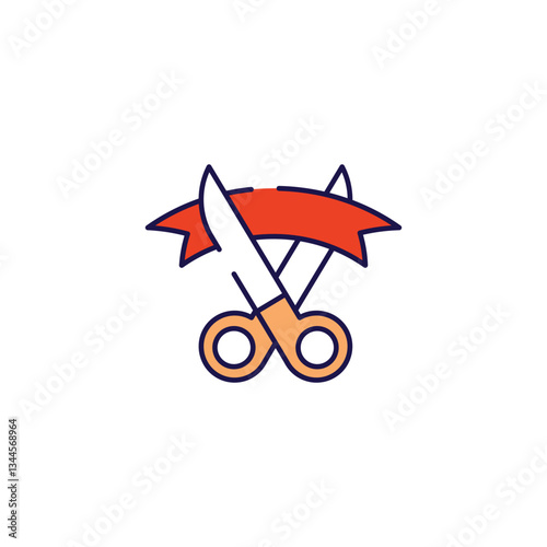 Opening ceremony icon design with white background stock illustration