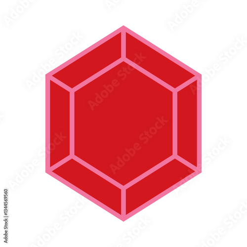 Red ruby gem icon isolated on a white background vector illustration. Flat vector design. Jewelry, gem, shop, luxury and rich symbol sign. Red Ruby symbol. Jewelry logo design.