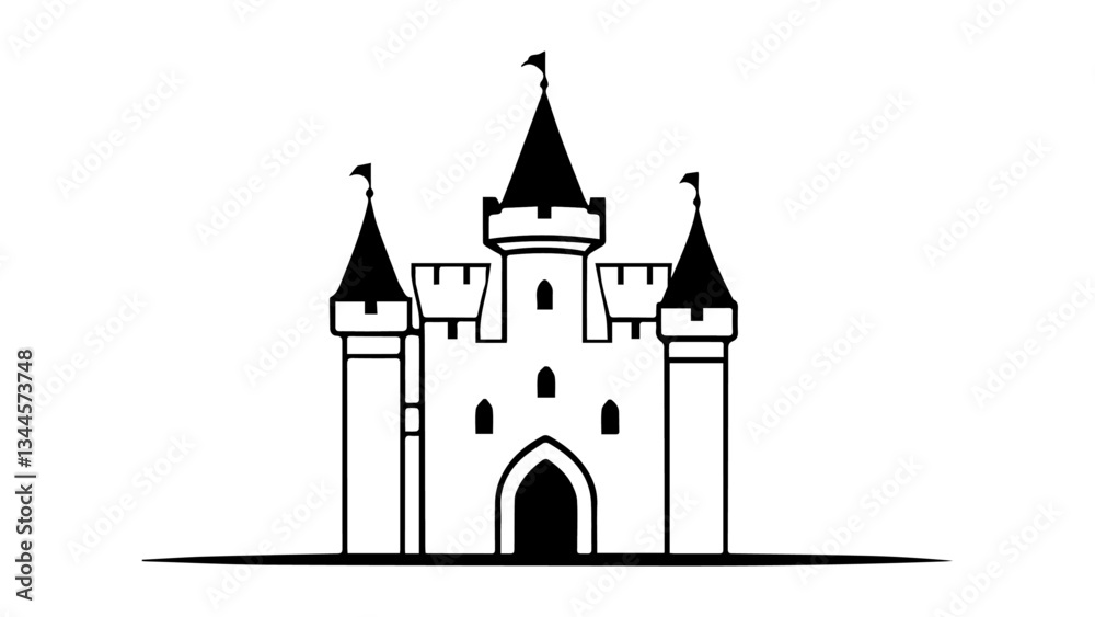 Obraz premium castle vector shape sand illustration on white background