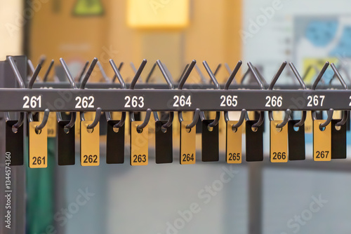 cloakroom numbers for jackets and other clothing to be left