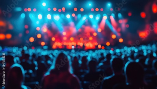 Wallpaper Mural Blurred Concert Crowd, Vibrant Lights, and Energetic Atmosphere Torontodigital.ca