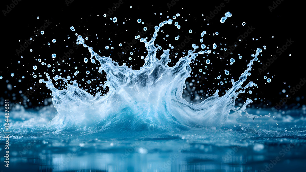 custom made wallpaper toronto digitalBlue water splash on black background