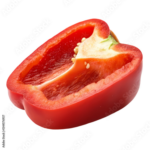 Red Bell Pepper: Half, Fresh, Vibrant