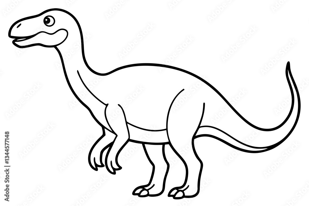 Fototapeta premium dinosaur line art silhouette vector illustration