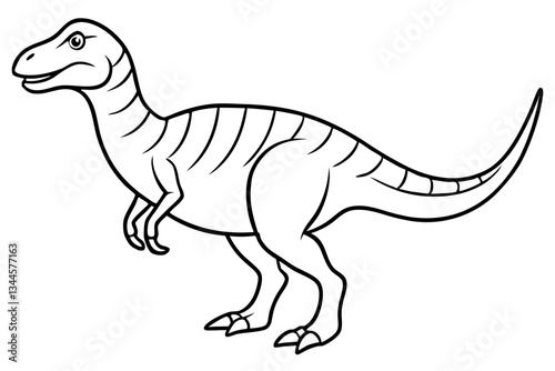 dinosaur line art silhouette vector illustration