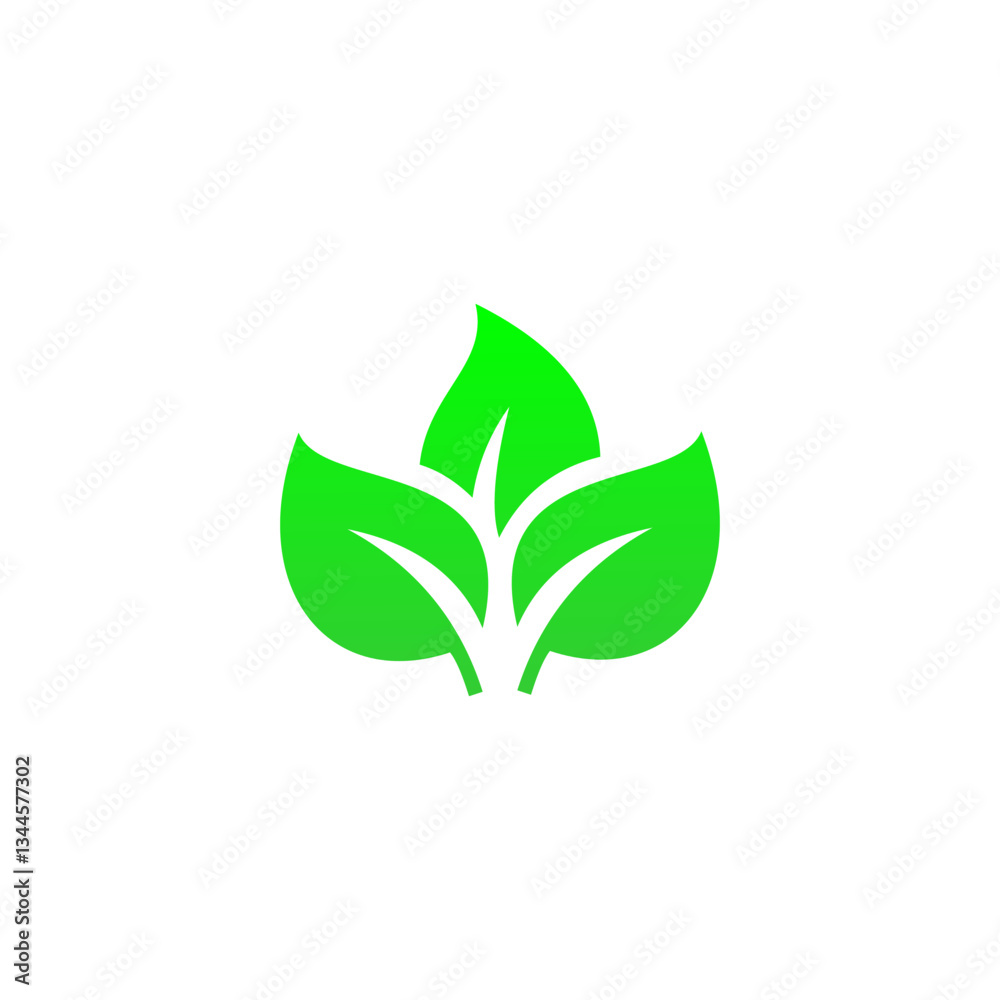 Fototapeta premium Green leaf icon