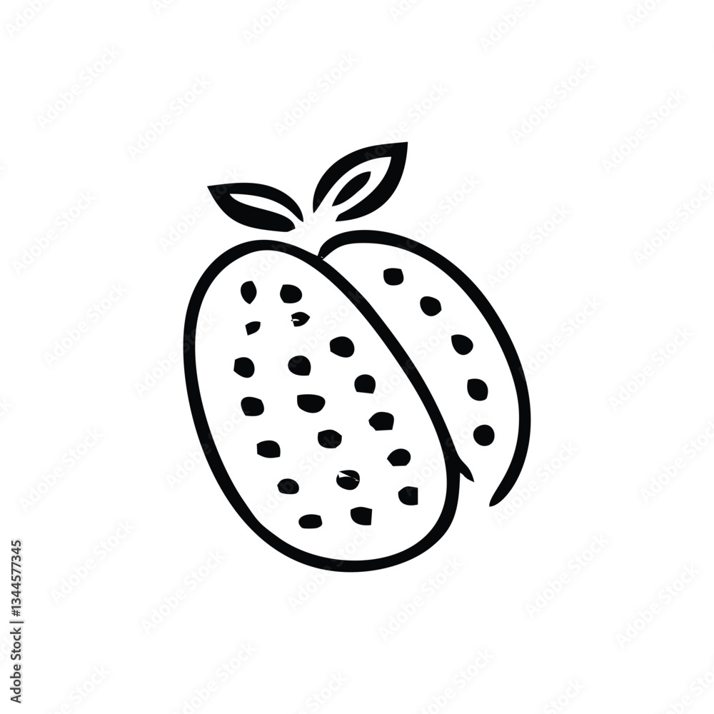 Simple minimalist jackfruit logo Simple minimalist jackfruit logo