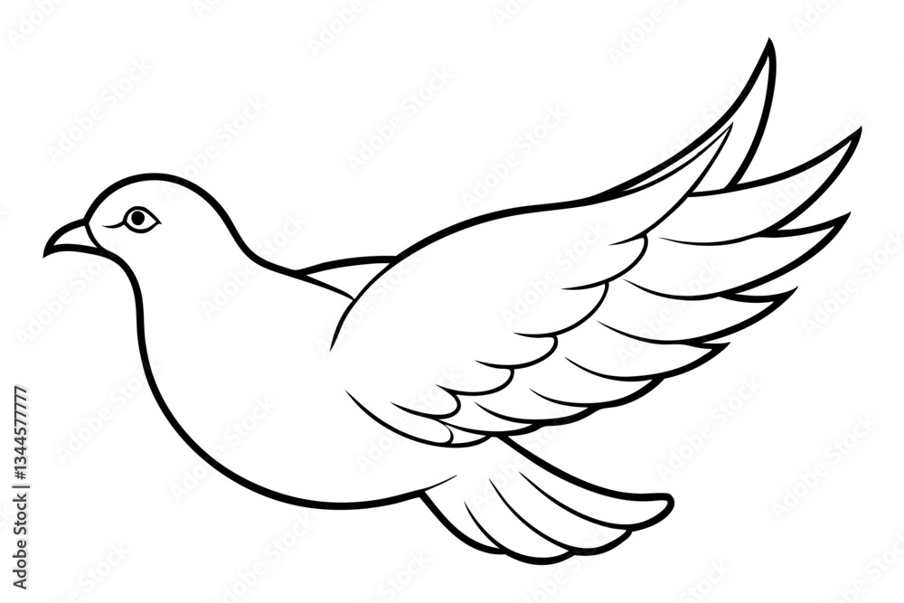 dove line art silhouette vector illustration dove line art silhouette vector illustration
