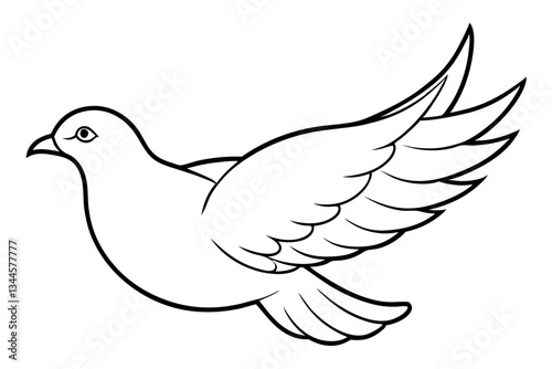 dove line art silhouette vector illustration