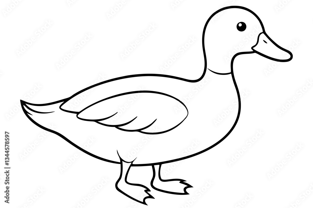 duck line art silhouette vector illustration duck line art silhouette vector illustration