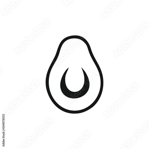 Avocado fruit vector for logo or icon
