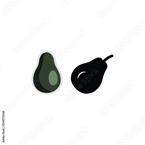 Avocado fruit vector for logo or icon