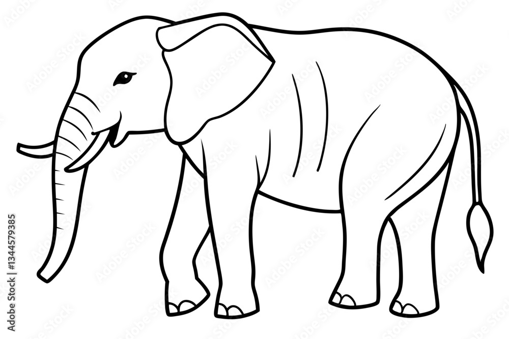 Obraz premium elephant line art silhouette vector illustration