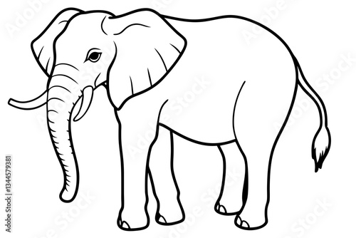 elephant line art silhouette vector illustration