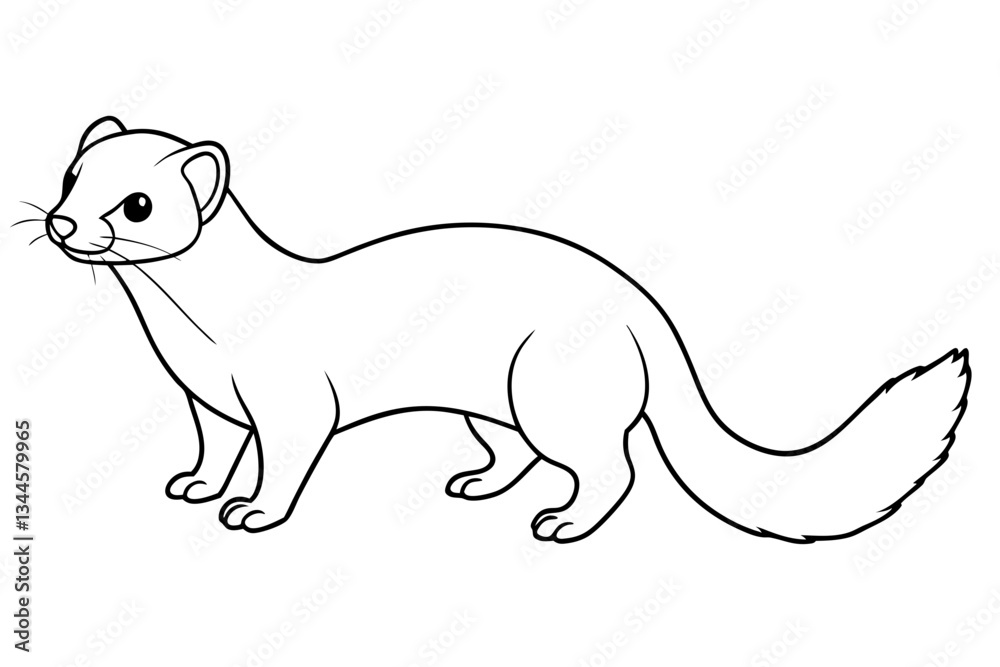 ferret line art silhouette vector illustration ferret line art silhouette vector illustration