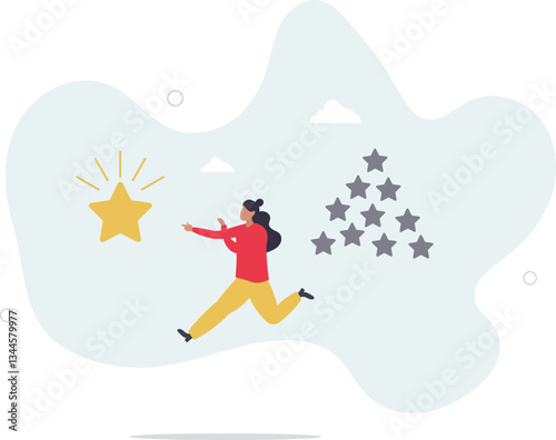 Quality vs quantity, management to assure excellent work outcome, working attitude to deliver superior result concept.flat character life .