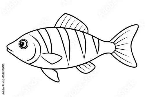 fish line art silhouette vector illustration