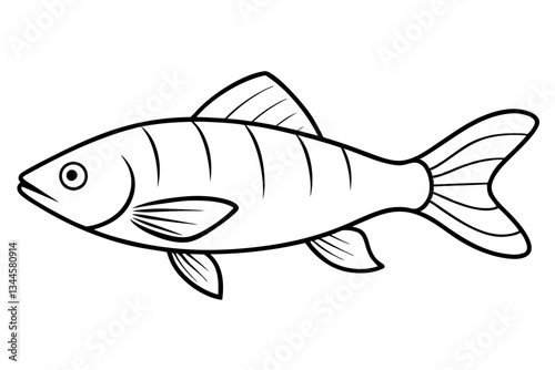 fish line art silhouette vector illustration