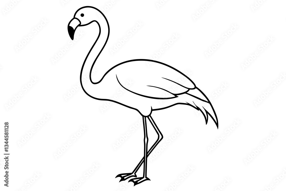 Fototapeta premium flamingo line art silhouette vector illustration
