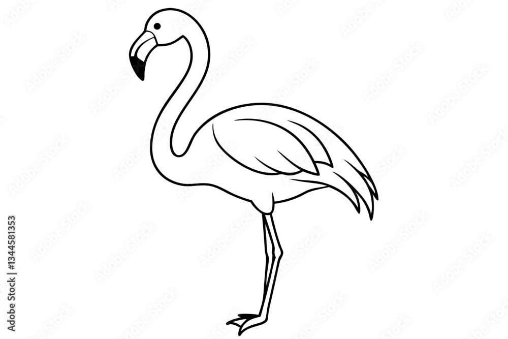 Fototapeta premium flamingo line art silhouette vector illustration