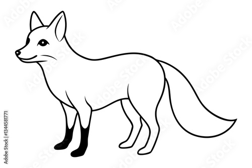 fox line art silhouette vector illustration