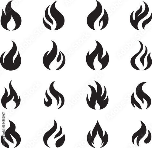 Fire icon vector set. Fire flame symbol. Flame icon collection. fireball and flame vector illustration icon set. 