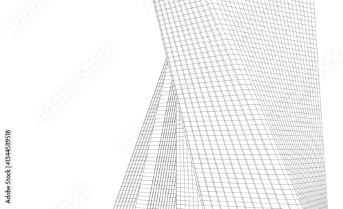Abstract lines architectural 3d drawing