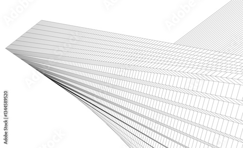 Abstract lines architectural 3d drawing