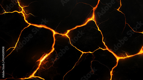 glowing lava cracks with rough surface 