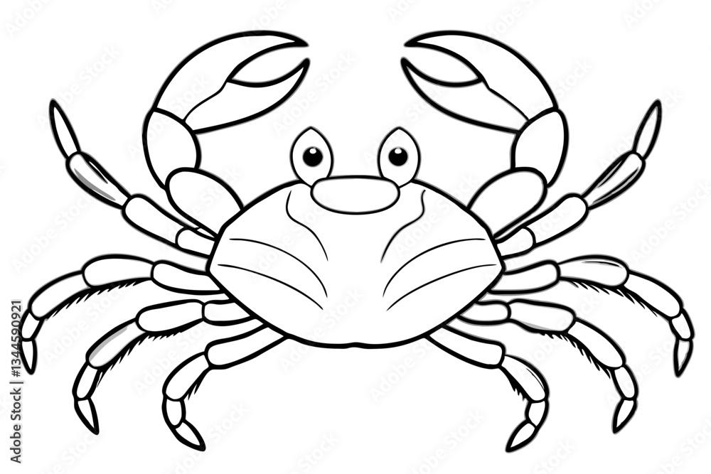 Fototapeta premium crab line art silhouette vector illustration