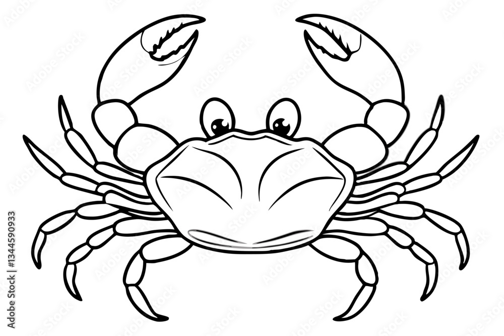 Fototapeta premium crab line art silhouette vector illustration