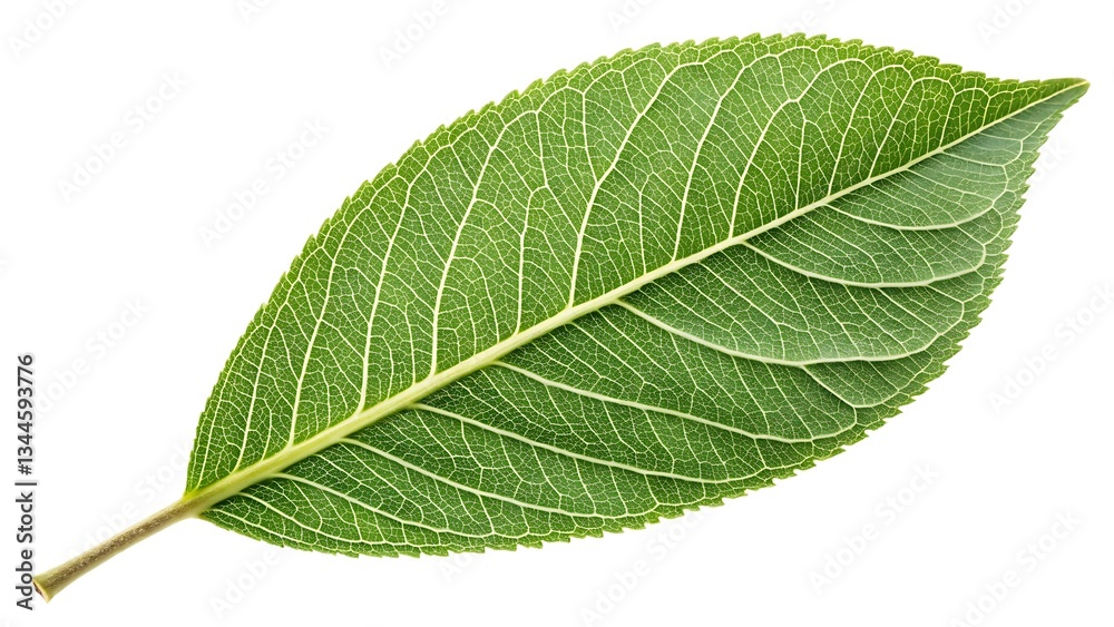 Obraz premium High-Quality Green Leaf Close-Up for Nature and Botanical Illustrations, Ideal for Eco-Friendly Projects and Designs