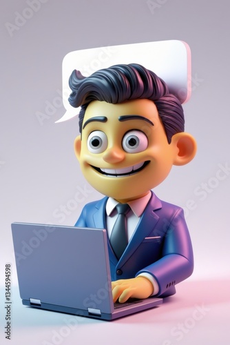 Businessman Saying Excited with Speech Bubble